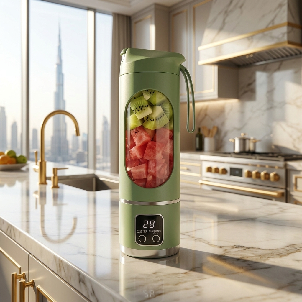 عصارة فواكه محمولة HS-860 — تصميم ذهبي راقٍ بسعر لا يصدّق!