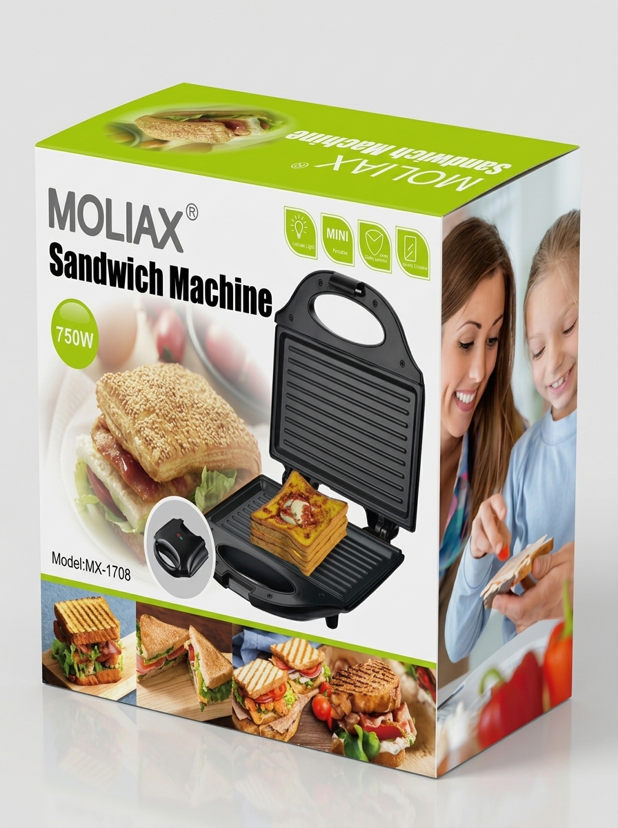 ماكينة ساندويتش كهربائية — MOLIAX MX-1708 - الصورة 4